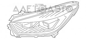 Фара передняя левая в сборе Ford Escape MK3 17-19 рест, ксенон+led светлая