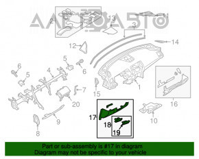 Накладка колени водителя Mazda 6 13-17 черн