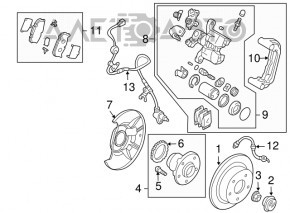 Кожух тормозного диска задний левый Mazda6 03-08 под ABS