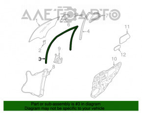 Уплотнитель стекла задний левый Mazda6 03-08