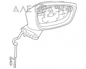 Зеркало боковое левое Mazda 6 13-16 6 пинов, BSM, серебро, царапины