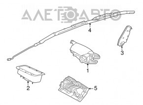 Подушка безпеки airbag бічна шторка права Ford Focus mk3 11-18 зелена коротка