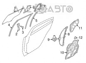 Скло двері зад прав Mazda6 09-13