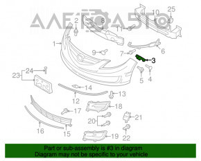 Крепление переднего бампера правое короткое Mazda6 09-13