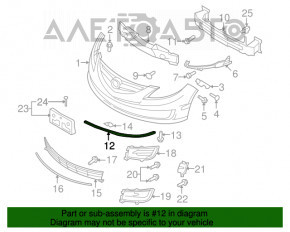 Нижня губа переднього бампера прав Mazda6 09-13