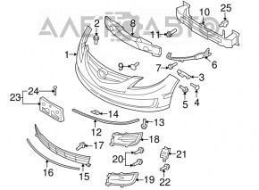 Нижня губа переднього бампера лев Mazda6 09-13