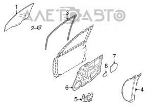 Склопідйомник з мотором передній лев Mazda6 09-13