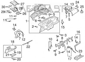 Торпедо передняя панель без AIRBAG Mazda6 09-13