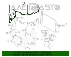 Трубка кондиционера длинная, тонкая, железо Mazda6 09-13 2.5