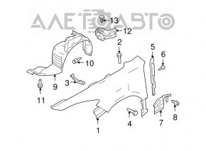 Подкрылок передний правый Mazda6 09-13