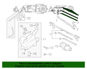 Щетка дворника правая Mazda6 09-13