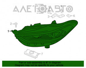 Фара передня ліва в зборі Ford Fusion mk5 17-20 галоген, з DRL