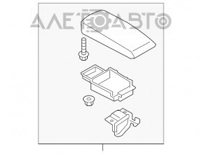 Консоль центральная подлокотник Ford Fusion mk5 17-20 серая, топляк, под воздуховод, без воздуховода и прикуривателя, царапины