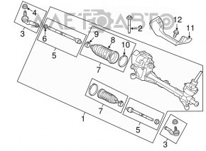 Рейка рулевая Ford Escape MK3 13- дефект фишки