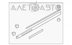 Накладка двері нижня зад лев Subaru Legacy 15-19