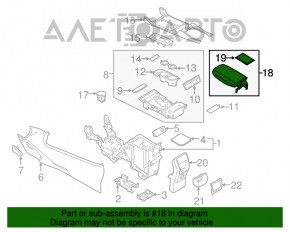 Консоль центральна підлокітник та підсклянники Ford Escape MK3 17- сіра, шкіра, подряпини