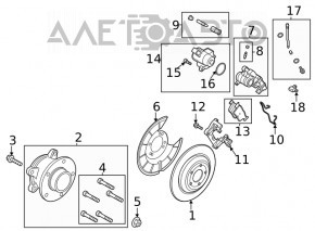Кожух гальмівного диска задній лівий Ford Escape MK4 20-