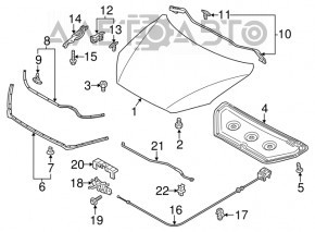Трос открывания замка капота Mazda CX-5 13-16
