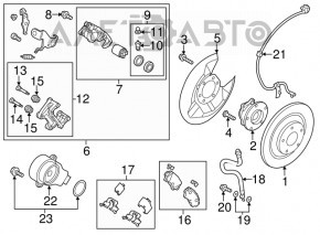 Суппорт задний правый Mazda CX-5 13-15 FWD