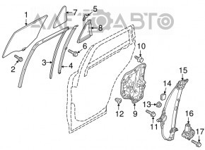 Стекло двери задней левой Mazda CX-5 13-16