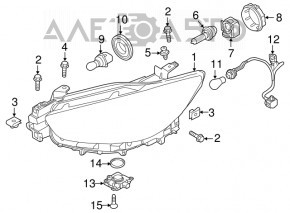 Фара передняя правая Mazda CX-5 13-16 в сборе ксенон