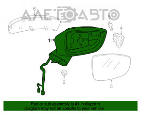 Дзеркало бічне праве Mazda CX-5 13-16 BSM