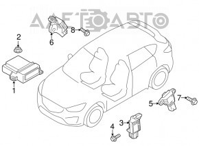 Модуль srs airbag компьютер подушек безопасности Mazda CX-5 13-15