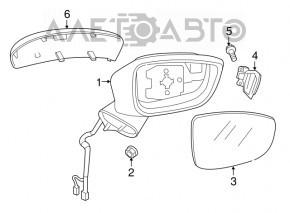 Зеркало боковое правое Mazda CX-5 13-16 подогрев