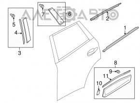 Молдинг двери верхний задний левый Mazda CX-5 13-16