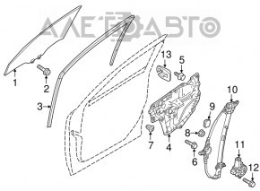 Ущільнювач скла передній правий Mazda CX-5 13-16