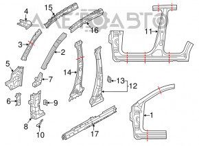 Стійка кузовна центральна права Mazda CX-5 13-16