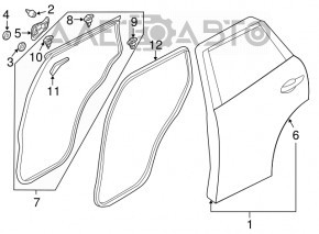 Уплотнитель двери задней правой Mazda CX-5 13-16