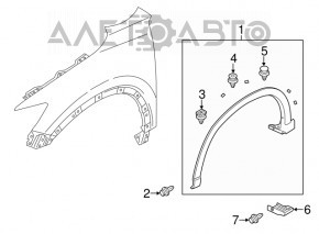 Накладка арки крила перед прав Mazda CX-5 13-16