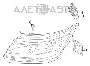 Фара передня права в зборі Ford Explorer 20-LED, пісок, подряпини