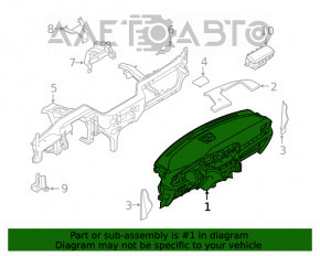 Торпедо передняя панель без AIRBAG Ford Explorer 20- черн