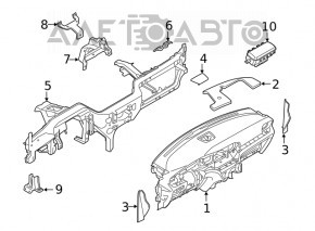 Торпедо передняя панель без AIRBAG Ford Explorer 20- черн