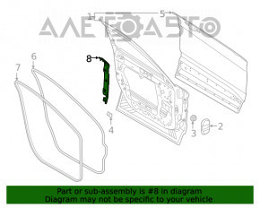 Уплотнитель передней правой двери боковой Ford Explorer 20-