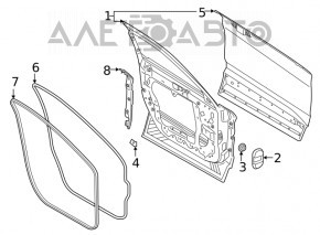 Уплотнитель передней правой двери боковой Ford Explorer 20-