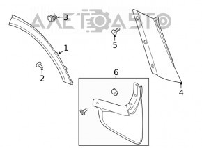 Накладка арки крыла задняя правая задняя часть Ford Explorer 20- на крыле, структура, сломано крепление, царапины