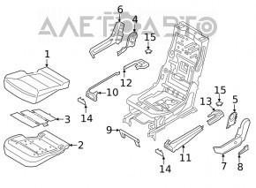 Сидіння 2 ряди праве Ford Explorer 20- бежева шкіра, перфорація з підігрівом, механічне, під хімчистку, подряпини на пластиці
