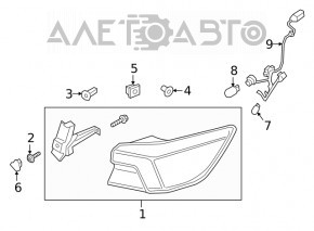 Ліхтар зовнішній крило правий Ford Escape MK4 20-22