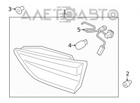 Ліхтар внутрішній кришка багажника правий Ford Escape MK4 20-