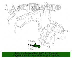 Брызговик подкрылка передний правый Ford Escape MK4 20-