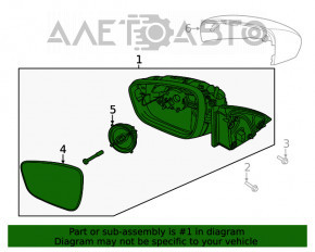 Дзеркало бічне Ford Escape MK4 20-22 5 пінів, BSM, структура