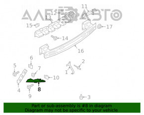 Крепление заднего бампера внутр правое Ford Escape MK4 20- сломана защелка