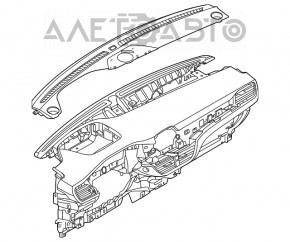 Торпедо передня панель без AIRBAG Ford Escape MK4 20-22 під 2 динаміка