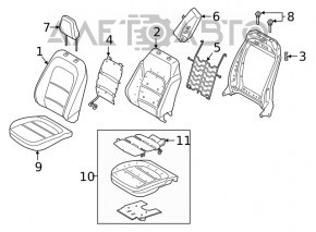 Пасажирське сидіння Ford Escape MK4 20- без airbag, механічний, з підігрівом, ганчірка сіра, під хімчистку