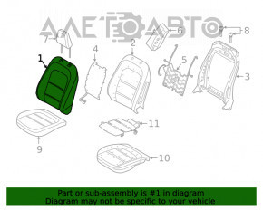 Сидіння водія Ford Escape MK4 20-22 без airbag, електро, з підігрівом, ганчірка сіра, під хімчистку, надрив
