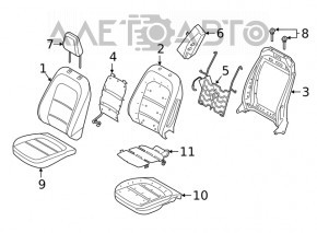 Водительское сидение Ford Escape MK4 20- без airbag, кожа беж
