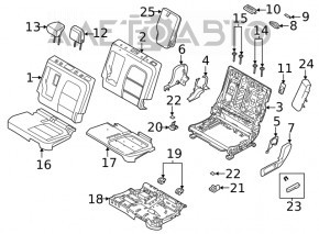 Задній ряд сидінь 2 ряд Ford Escape MK4 20-22 шкіра беж з чорним, з airbag